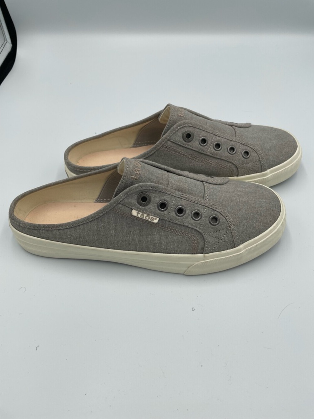 TAOS Women's Grey Canvas Mulkes Sneakers Size 9.5